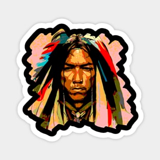 Native American Indian Graffiti Street Art Magnet