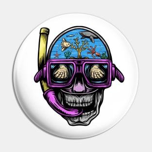 Skull Snorkeling Pin