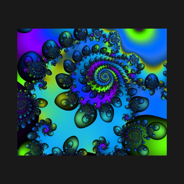 Blue green and purple spiral by erichristy