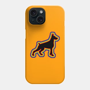 LGBTQ+ rainbow Doberman dog silhouette Phone Case