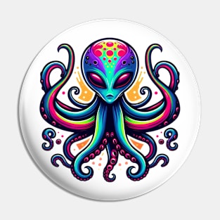 colorful octopus alien Pin