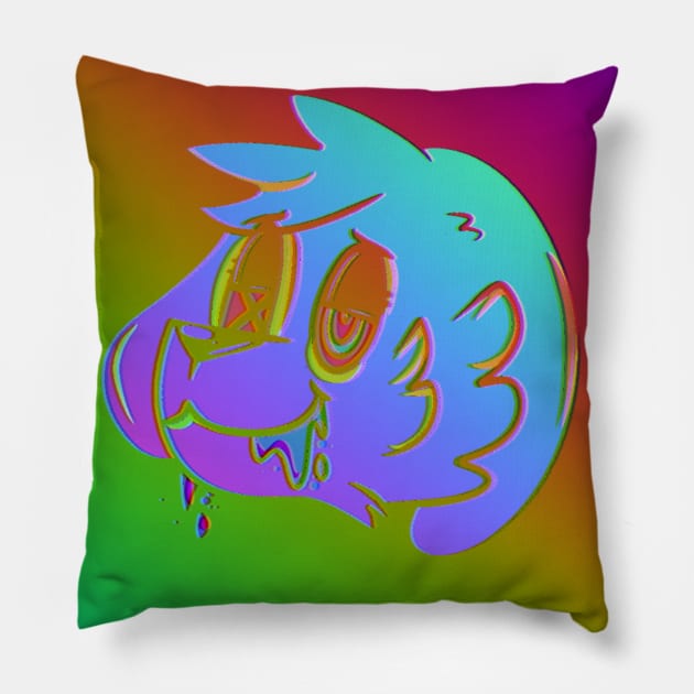 Trippy dog art Pillow by HomeStormFD