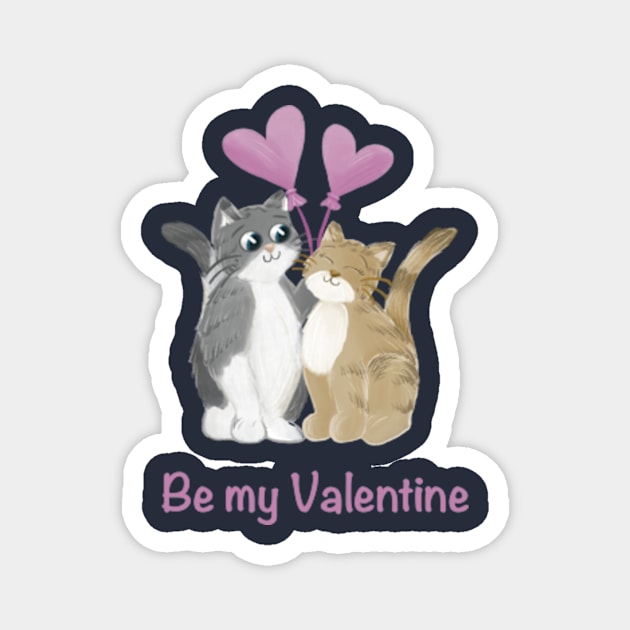 Be my valentine cats in love Magnet by AbbyCatAtelier