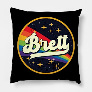 Brett // Rainbow In Space Vintage Style Pillow