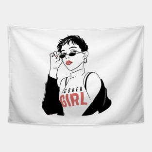 IT Shirt Coder Girl Tapestry