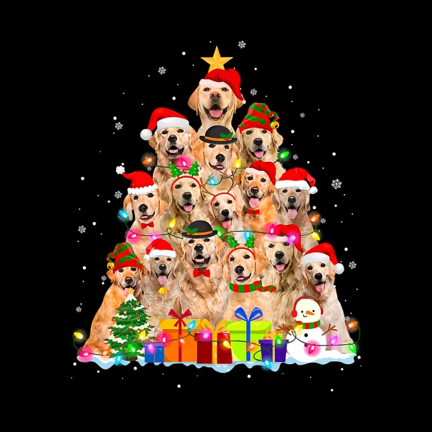 Christmas Pajama Golden Retriever Tree Xmas Dog Dad Mom by eldridgejacqueline