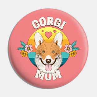 Corgi mom dog owner pet typography text logo | Morcaworks Pin