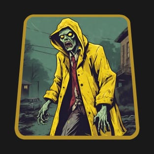 Zombie in a yellow raincoat T-Shirt