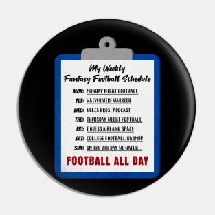 My Weekly Fantasy Football Schedule Pin