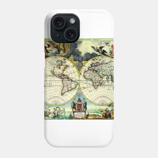 Nicolaes Visscher - New World Map 1658 -  Ancient Worlds Phone Case