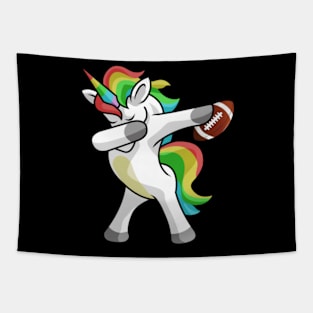 Dabbing Unicorn Football Funny Dancing Dab Gift Tapestry