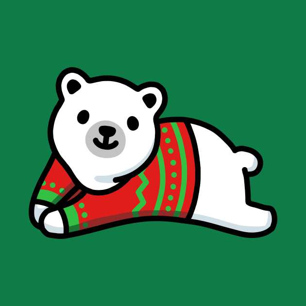 Holiday Polar Bear by littlemandyart