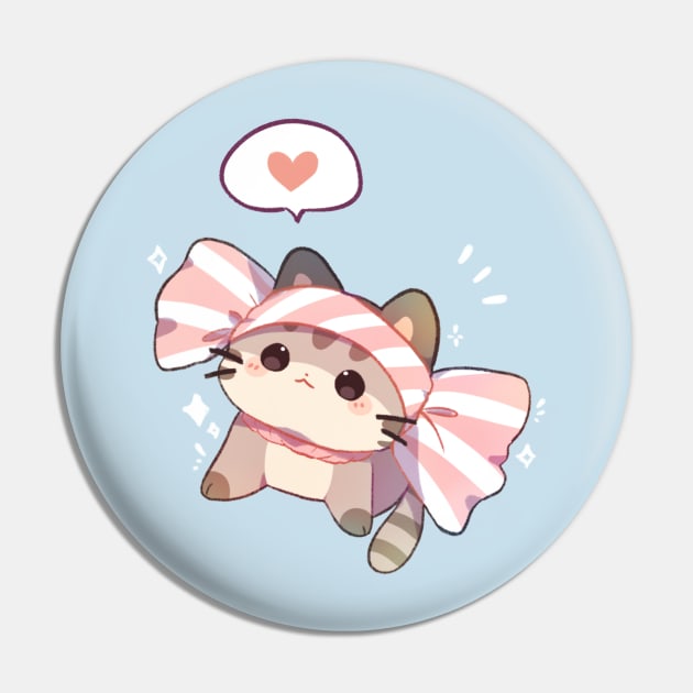 Ribbon Kitty Pin by Cremechii