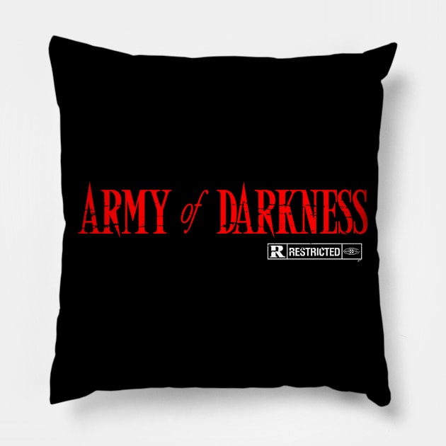 Army of Darkness, distressed Pillow by MonkeyKing