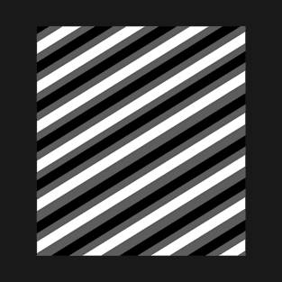 black, white, grey diagonal stripes T-Shirt