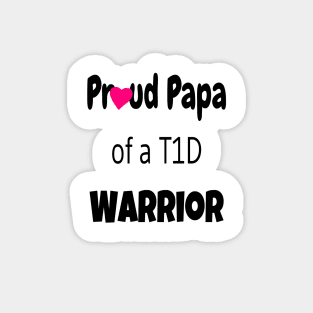 Proud Papa - Black Text - Pink Heart Magnet