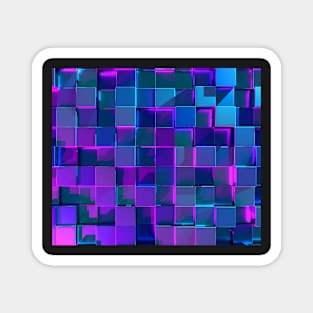 Chrome Cubes Pattern Magnet