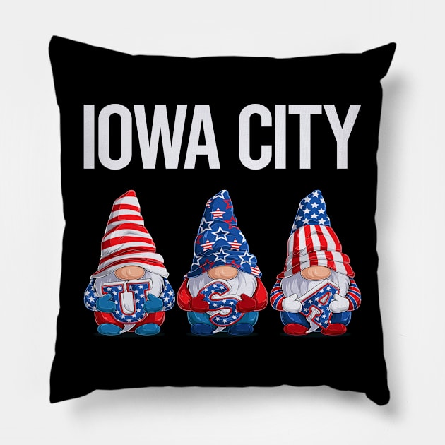 Happy USA Iowa City Pillow by flaskoverhand