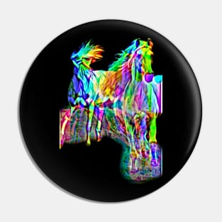 Hologram Horses Pin