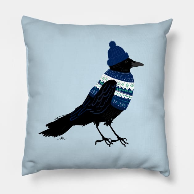 Cozy Crow! Pillow by EmilyLaurelHarris