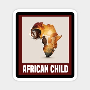 African Child Africa Map Magnet