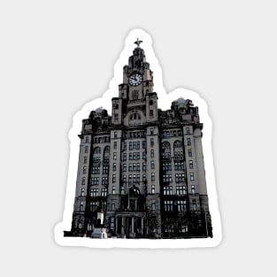 Liverpool Liver Building Colour Abstract Magnet