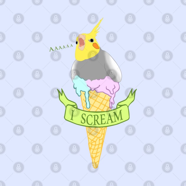 I scream - ice cream cockatiel by FandomizedRose