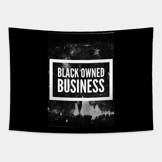 Black owned business logo badge support slogan Tapestry by Butterfly Lane