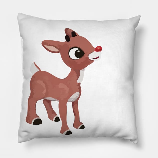 Classic Rudolph Pillow by GraphicLoveShop