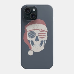 Vintage American Skull Santa Hat Christmas Phone Case