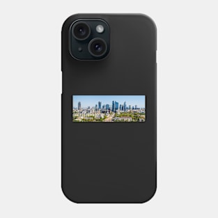 Warsaw city center aerial panorama Phone Case