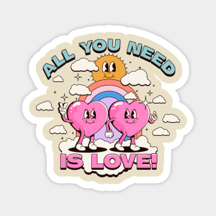 All You Need is Love Retro Illustration Magnet