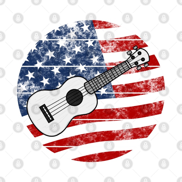 Ukulele USA Flag Ukulelist Musician 4th July by doodlerob