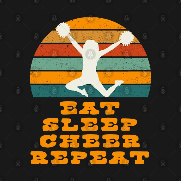 Eat Sleep Cheer Repeat with Vintage Sunset by tropicalteesshop