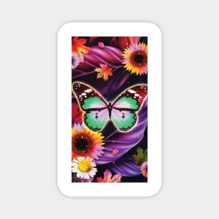 butterfly and flowers Magnet