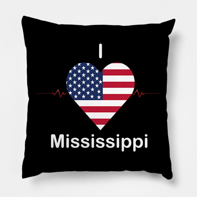 I love Mississippi Pillow by FUNEMPIRE