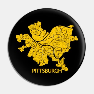 Pittsburgh Neighborhoods Map Simple Distressed Pin