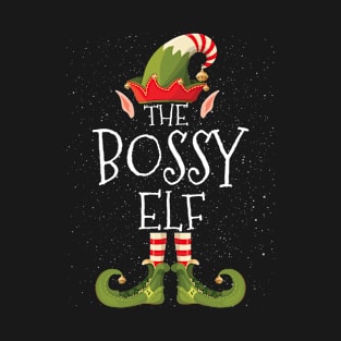 BOSSY Elf Family Matching Christmas Group Funny Gift T-Shirt