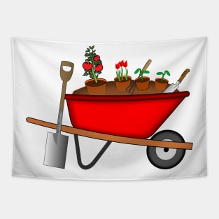 Red Wheelbarrow Tapestry