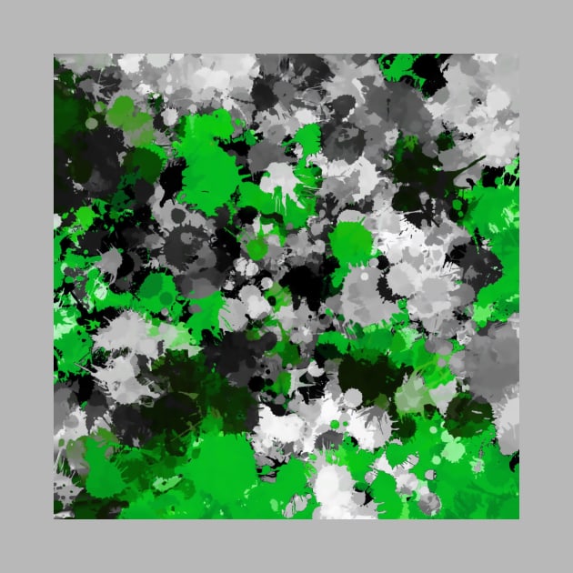 Green and Grey Paint Splatter by BigTexFunkadelic