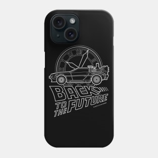 Delorean Clock Tower Lineart Phone Case