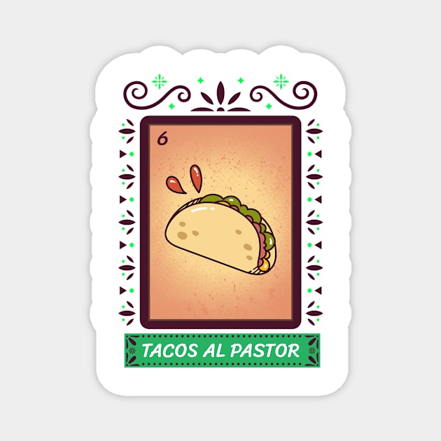 Tacos al pastor Mexican food Magnet by RZG