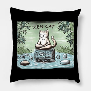 Zen cat Pillow