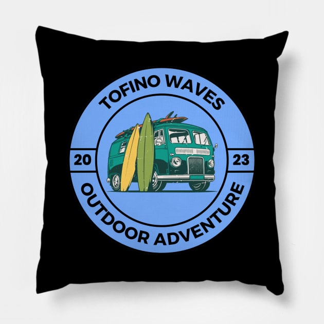 tofino surf trip Pillow by PSYCH90