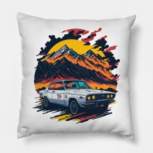 Old Car in mountain classic Pillow