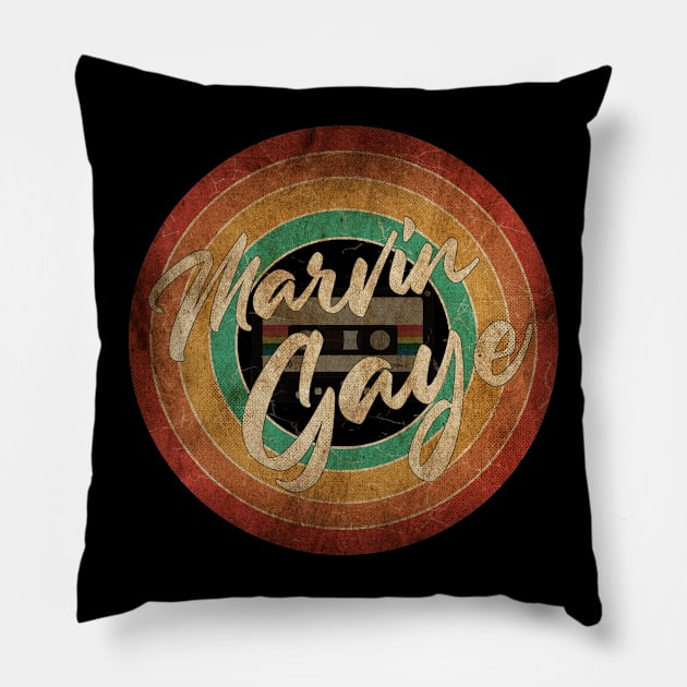 Marvin Gaye Vintage Circle Art Pillow by antongg