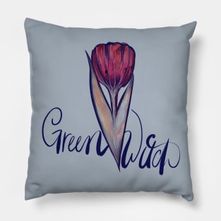 Green Witch Hazy Hue Rose Pillow