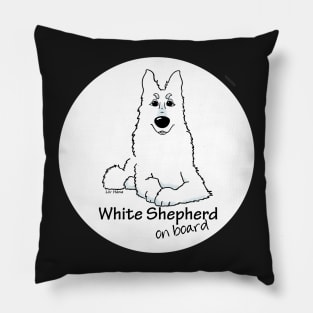 White Shepherd on baord Pillow