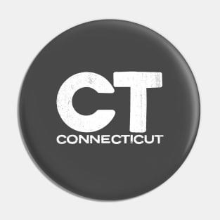 CT Connecticut State Vintage Typography Pin