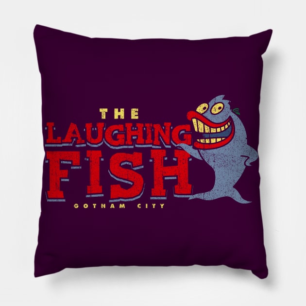 The Laughing Fish Pillow by huckblade